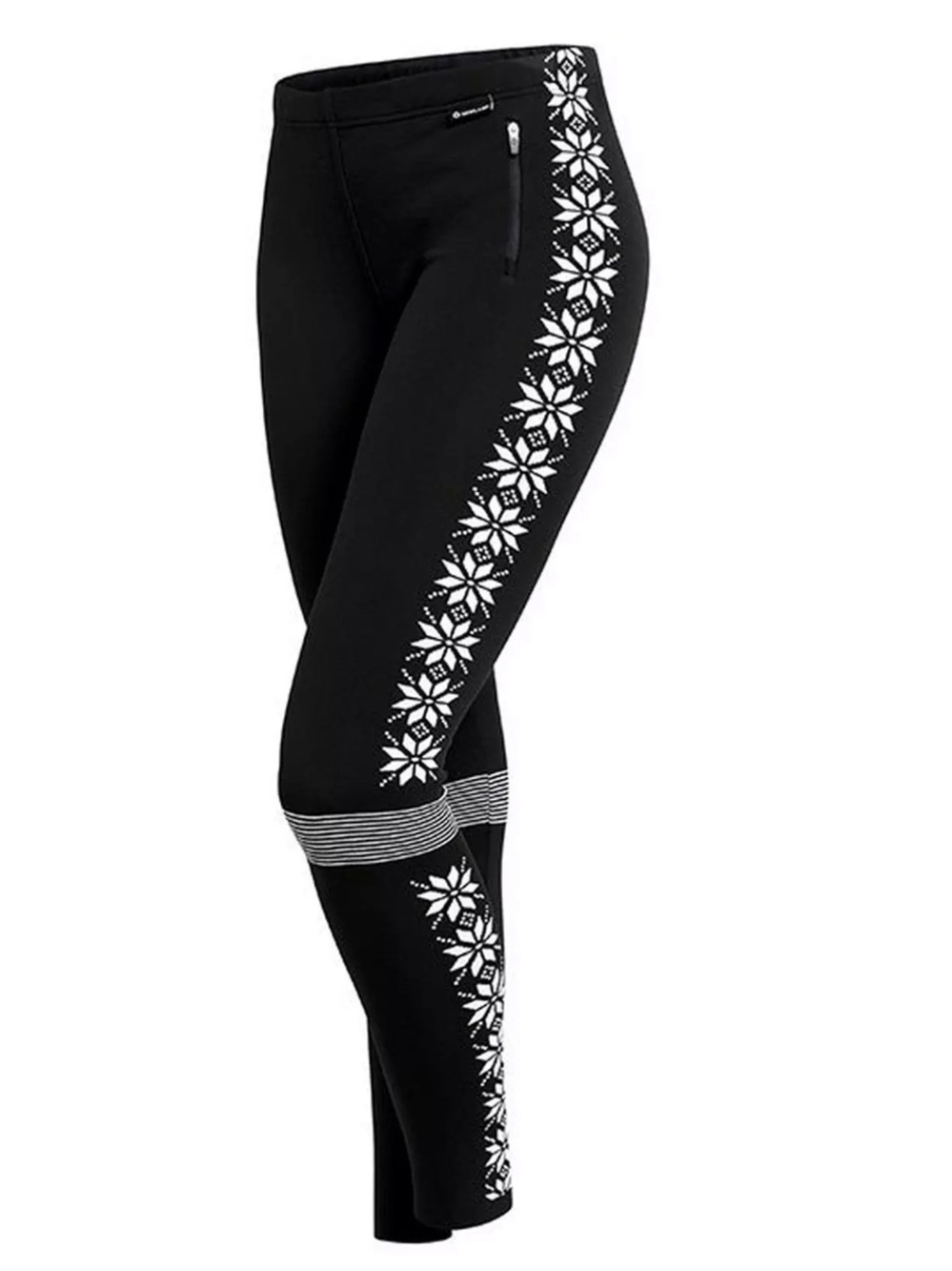Newland April Black Snowflake-Print Thermal Leggings - S/M